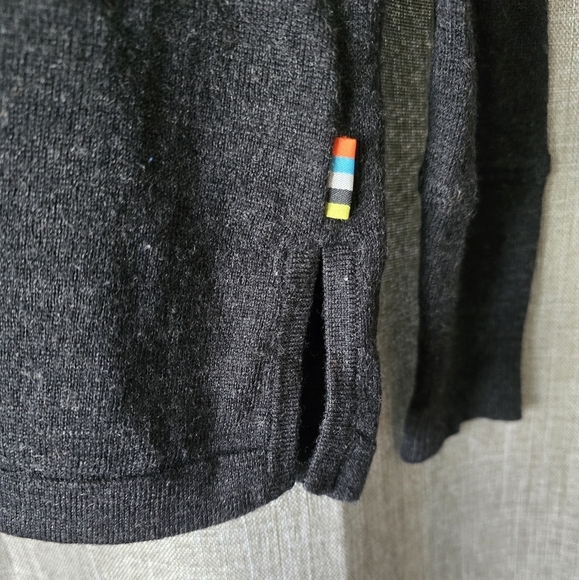Smartwool Womens Black Ribbed Stripes Merino Wool Lightweight Sweater Size M - Picture 3 of 5